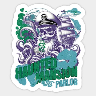 Distressed Vintage Look Haunted Mansion Parlor Aboard the Treasure Cruise Ship Sticker
